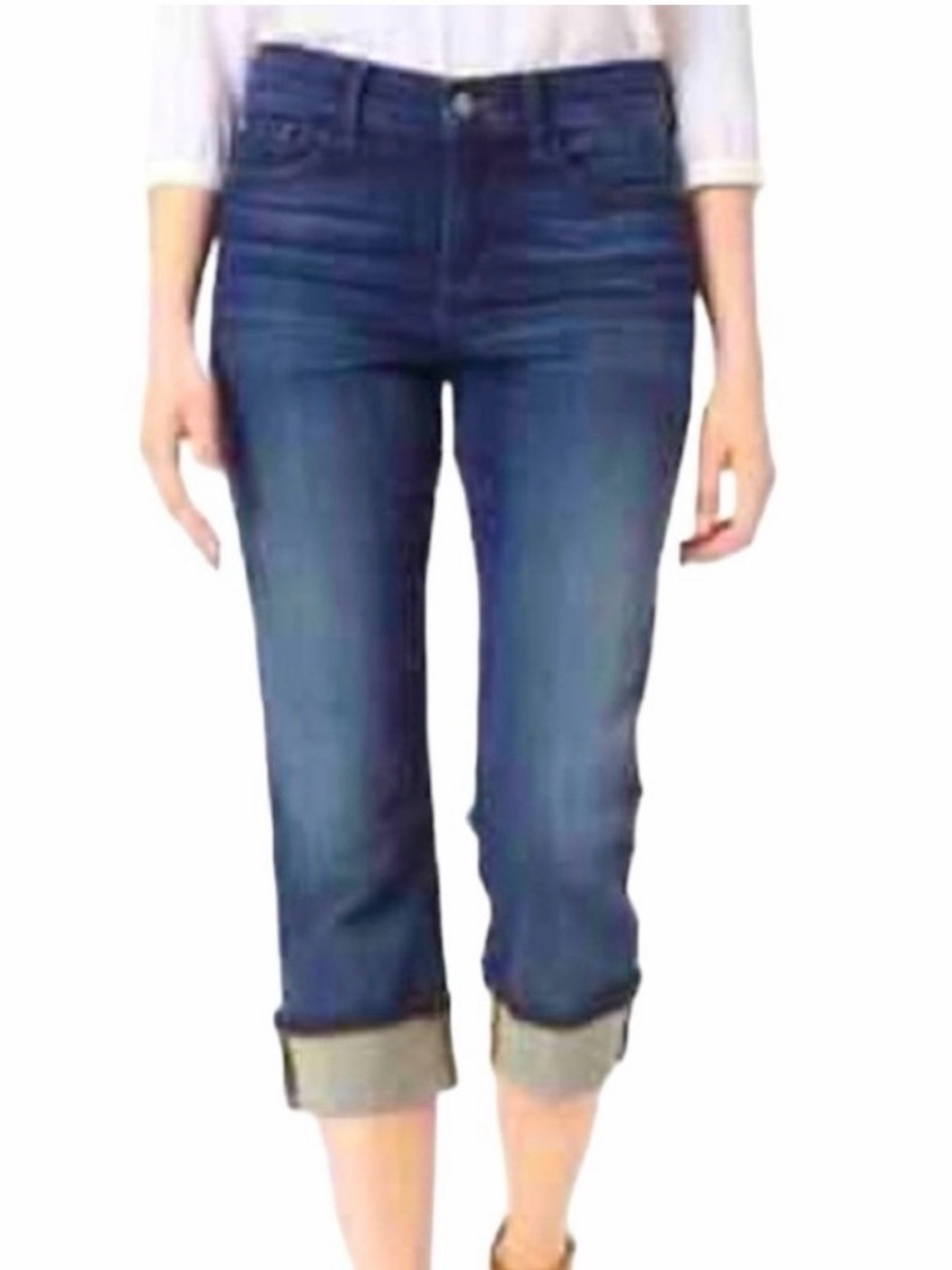 NYDJ Dayla Dark Blue Wide Cropped Capris Jeans